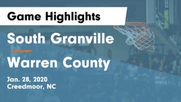 South Granville  vs Warren County  Game Highlights - Jan. 28, 2020