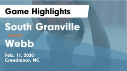 South Granville  vs Webb  Game Highlights - Feb. 11, 2020