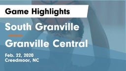 South Granville  vs Granville Central  Game Highlights - Feb. 22, 2020