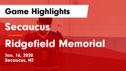 Secaucus  vs Ridgefield Memorial  Game Highlights - Jan. 16, 2020