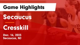 Secaucus  vs Cresskill  Game Highlights - Dec. 16, 2023