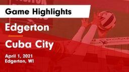 Edgerton  vs Cuba City  Game Highlights - April 1, 2021