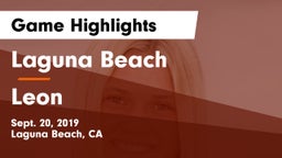 Laguna Beach  vs Leon  Game Highlights - Sept. 20, 2019