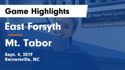 East Forsyth  vs Mt. Tabor  Game Highlights - Sept. 4, 2019