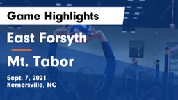 East Forsyth  vs Mt. Tabor  Game Highlights - Sept. 7, 2021