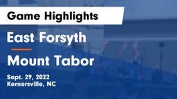 East Forsyth  vs Mount Tabor  Game Highlights - Sept. 29, 2022