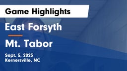 East Forsyth  vs Mt. Tabor  Game Highlights - Sept. 5, 2023