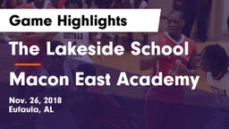 The Lakeside School vs Macon East Academy  Game Highlights - Nov. 26, 2018