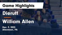Dieruff  vs William Allen  Game Highlights - Dec. 9, 2023