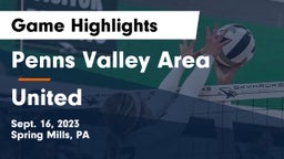 Penns Valley Area  vs United Game Highlights - Sept. 16, 2023