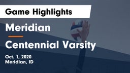 Meridian  vs Centennial  Varsity Game Highlights - Oct. 1, 2020