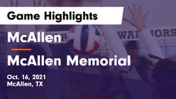 McAllen  vs McAllen Memorial  Game Highlights - Oct. 16, 2021