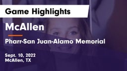 McAllen  vs Pharr-San Juan-Alamo Memorial  Game Highlights - Sept. 10, 2022