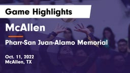 McAllen  vs Pharr-San Juan-Alamo Memorial  Game Highlights - Oct. 11, 2022