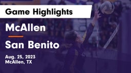 McAllen  vs San Benito  Game Highlights - Aug. 25, 2023