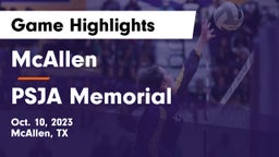 McAllen  vs PSJA Memorial Game Highlights - Oct. 10, 2023