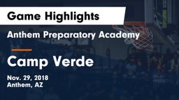 Anthem Preparatory Academy vs Camp Verde  Game Highlights - Nov. 29, 2018