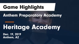 Anthem Preparatory Academy vs Heritage Academy Game Highlights - Dec. 19, 2019