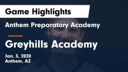 Anthem Preparatory Academy vs Greyhills Academy Game Highlights - Jan. 3, 2020