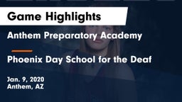 Anthem Preparatory Academy vs Phoenix Day School for the Deaf Game Highlights - Jan. 9, 2020