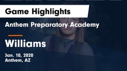Anthem Preparatory Academy vs Williams Game Highlights - Jan. 10, 2020
