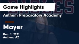 Anthem Preparatory Academy vs Mayer   Game Highlights - Dec. 1, 2021