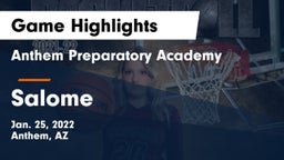 Anthem Preparatory Academy vs Salome Game Highlights - Jan. 25, 2022