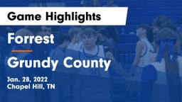 Forrest  vs Grundy County  Game Highlights - Jan. 28, 2022