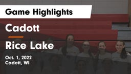 Cadott  vs Rice Lake Game Highlights - Oct. 1, 2022