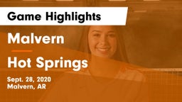Malvern  vs Hot Springs  Game Highlights - Sept. 28, 2020