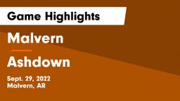 Malvern  vs Ashdown  Game Highlights - Sept. 29, 2022