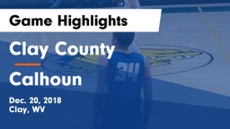 Clay County  vs Calhoun Game Highlights - Dec. 20, 2018