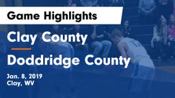 Clay County  vs Doddridge County  Game Highlights - Jan. 8, 2019