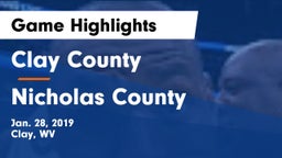 Clay County  vs Nicholas County  Game Highlights - Jan. 28, 2019
