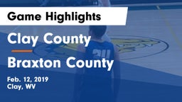 Clay County  vs Braxton County  Game Highlights - Feb. 12, 2019