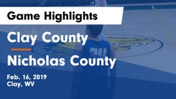 Clay County  vs Nicholas County  Game Highlights - Feb. 16, 2019