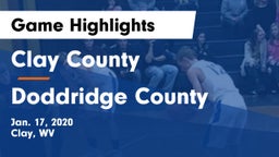 Clay County  vs Doddridge County Game Highlights - Jan. 17, 2020