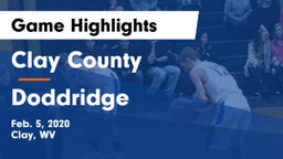 Clay County  vs Doddridge  Game Highlights - Feb. 5, 2020