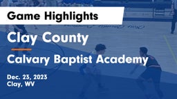 Clay County  vs Calvary Baptist Academy Game Highlights - Dec. 23, 2023