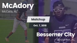 Matchup: McAdory  vs. Bessemer City  2016