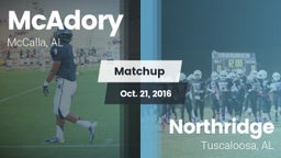 Matchup: McAdory  vs. Northridge  2016