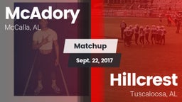 Matchup: McAdory  vs. Hillcrest  2017