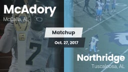 Matchup: McAdory  vs. Northridge  2017