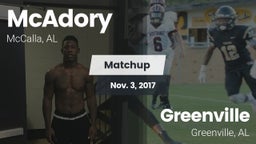 Matchup: McAdory  vs. Greenville  2017