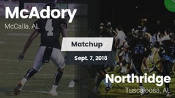 Matchup: McAdory  vs. Northridge  2018