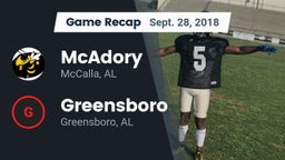 Recap: McAdory  vs. Greensboro  2018