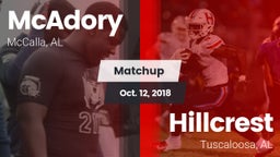 Matchup: McAdory  vs. Hillcrest  2018