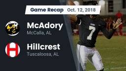 Recap: McAdory  vs. Hillcrest  2018