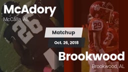 Matchup: McAdory  vs. Brookwood  2018