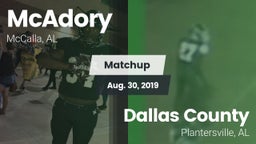 Matchup: McAdory  vs. Dallas County  2019